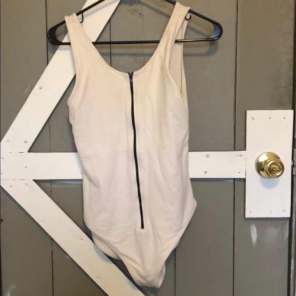 American Apparel leotard with front zipper.